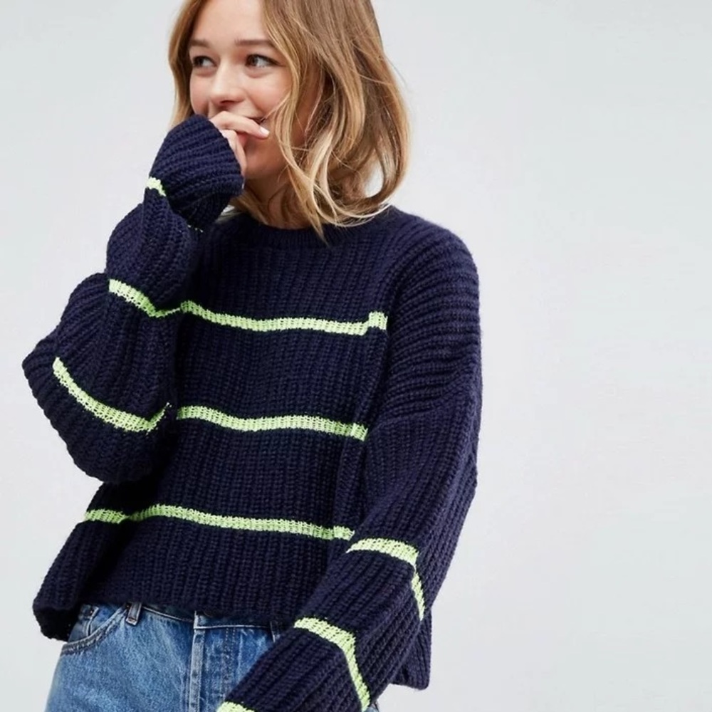 ASOS chunky sweater with contrast ladder stitch